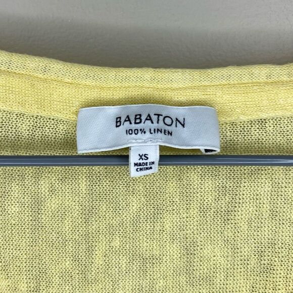 Babaton | Aritzia Yellow 100% Linen Relaxed-Fit  Long Sleeve Top Size XS - Picture 4 of 5